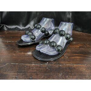 NWOB Steve Madden Zaza Black Bubble Strap Slide Sandals/Size 7